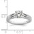 14KT White Gold 3-Row (Holds 1 carat (6.5mm) Round Center) 1/4 carat Diamond Semi-Mount Engagement Ring