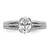 14KT White Gold 3-Row (Holds 1 carat (8.00x6.1mm) Oval Center) 1/4 carat Diamond Semi-Mount Engagement Ring