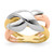 14KT Tri-Color Polished Criss-Cross Fancy Band