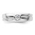 14KT White Gold Grooved Complete Diamond Mens Wedding Band