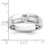 14KT White Gold Grooved Complete Diamond Mens Wedding Band