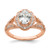 14KT Rose Gold Vintage Halo (Holds 1 carat (8.0x6.1mm) Oval Center) 1/3 carat Diamond Semi-Mount Engagement Ring