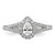 14KT White Gold Halo Plus (Holds 1/2 carat (6x4mm) Pear Center) 3/8 carat Diamond Semi-mount Engagement Ring
