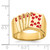 14KT Enameled Royal Flush in Hearts Mens Ring