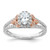 14KT White and Rose Gold Halo Plus (Holds 3/8 carat (5.8x3.9mm) Oval Center) 3/8 carat Diamond Semi-mount Engagement Ring