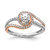 14KT White and Rose Gold Halo Plus (Holds 1/3 carat (4.5mm) Round Center) 3/8 carat Diamond Semi-mount Engagement Ring