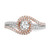 14KT White and Rose Gold Halo Plus (Holds 1/3 carat (4.5mm) Round Center) 3/8 carat Diamond Semi-mount Engagement Ring