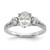 14KT White Gold 3 Stone 1ct Oval Semi-Mount Including 2-3.2mm Side Stones Engagement Diamond Ring