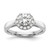 14KT White Gold Halo (Holds 1 carat (6.5mm) Round Center) 1/3 carat Diamond Semi-mount Engagement Ring