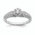 14KT White Gold Halo Cluster 1/2 carat Diamond Complete Engagement Ring