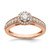 14KT Rose Gold Halo Plus (Holds 1/3 carat (4.5mm) Round Center) 3/8 carat Diamond Semi-mount Engagement Ring