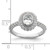 14KT White Gold Halo Plus (Holds 1/2 carat (6.0x4.5mm) Oval Center Bezel) 1/2 carat Diamond Semi-Mount Engagement Ring