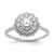 14KT White Gold Double Halo (Holds 5/8 carat (5.5mm) Round Center) 1/2 carat Diamond Semi-Mount Engagement Ring