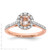 14KT Rose Gold Round Morganite Center Diamond Halo Engagement Ring