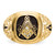 10KT Polished, Antiqued and Nugget Texture AA Quality Diamond Masonic Ring