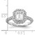 14KT White Gold Halo Plus (Holds 1 carat (6.5x4.8mm) Emerald-cut Center Bezel) 5/8 carat Diamond Semi-Mount Engagement Ring