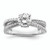 14KT White Gold Hidden 3 Stone Diamond Semi-Mount Engagement Ring