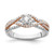 14KT White and Rose Gold Twist Peg Set 1/2 carat Diamond Semi-mount Engagement Ring