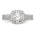 14KT White Gold Halo Plus (Holds 1 carat (6.5mm) Round Center) 1/2 carat Diamond Semi-Mount Engagement Ring