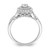 14KT White Gold Double Halo (Holds 1/4 carat (4.1mm) Round Center) 1/2 carat Diamond Semi-mount Engagement Ring