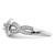 14KT White Gold Double Halo (Holds 1/4 carat (4.1mm) Round Center) 1/2 carat Diamond Semi-mount Engagement Ring