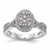 14KT White Gold Oval Halo Cluster 1/2 carat Diamond Complete Engagement Ring