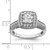 14KT White Gold Square Halo Cluster 5/8 carat Princess/Round Diamond Complete Engagement Ring
