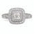 14KT White Gold Square Halo Cluster 5/8 carat Princess/Round Diamond Complete Engagement Ring