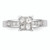14KT White Gold Square Cluster 3/4 carat Princess Diamond Complete Engagement Ring