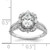 14KT White Gold Vintage Halo (Holds 1 carat (8.0x6.1mm) Oval Center) 5/8 carat Diamond Semi-Mount Engagement Ring