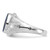 14KT White Gold Men's Polished and Textured with Imitation Blue Spinel Masonic Ring