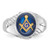 14KT White Gold Men's Polished and Textured with Imitation Blue Spinel Masonic Ring