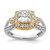 14KT Two-tone Halo Plus (Holds 1 carat (6.00mm) Cushion Center) 5/8 carat Diamond Semi-Mount Engagement Ring