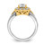 14KT Two-tone Halo Plus (Holds 1 carat (6.00mm) Cushion Center) 5/8 carat Diamond Semi-Mount Engagement Ring