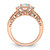 14KT Rose Gold Three Stone Diamond Semi-Mount Engagement Ring