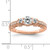 14KT Rose Gold Three Stone Diamond Semi-Mount Engagement Ring