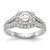 14KT White Gold Halo Plus Diamond Semi-Mount Engagement Ring