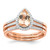 14KT Rose Gold Pear Morganite & Diamond Halo Bridal Set