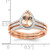 14KT Rose Gold Pear Morganite & Diamond Halo Bridal Set