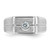 14KT White Gold IBGoodman Men's Polished and Satin 1/5 carat Diamond Complete Ring