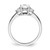 14KT White Gold 3 Stone Half Moon/Oval Semi-Mount Diamond Ring