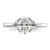 14KT White Gold 3 Stone Half Moon/Oval Semi-Mount Diamond Ring