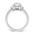 14KT White Gold 3 Stone Half Moon/Oval Semi-Mount Diamond Ring