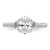 14KT White Gold 3 Stone Half Moon/Oval Semi-Mount Diamond Ring