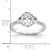 14KT White Gold 3 Stone Half Moon/Oval Semi-Mount Diamond Ring
