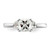 14KT White Gold 3 Stone Half Moon/Cushion Semi-Mount Diamond Ring