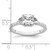 14KT White Gold 3 Stone Half Moon/Cushion Semi-Mount Diamond Ring