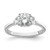 14KT White Gold 3 Stone Half Moon/Round Semi-Mount Diamond Ring