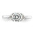 14KT White Gold 3 Stone Half Moon/Round Semi-Mount Diamond Ring