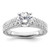 14KT White Gold 2-Row Diamond Semi-mount Engagement Ring